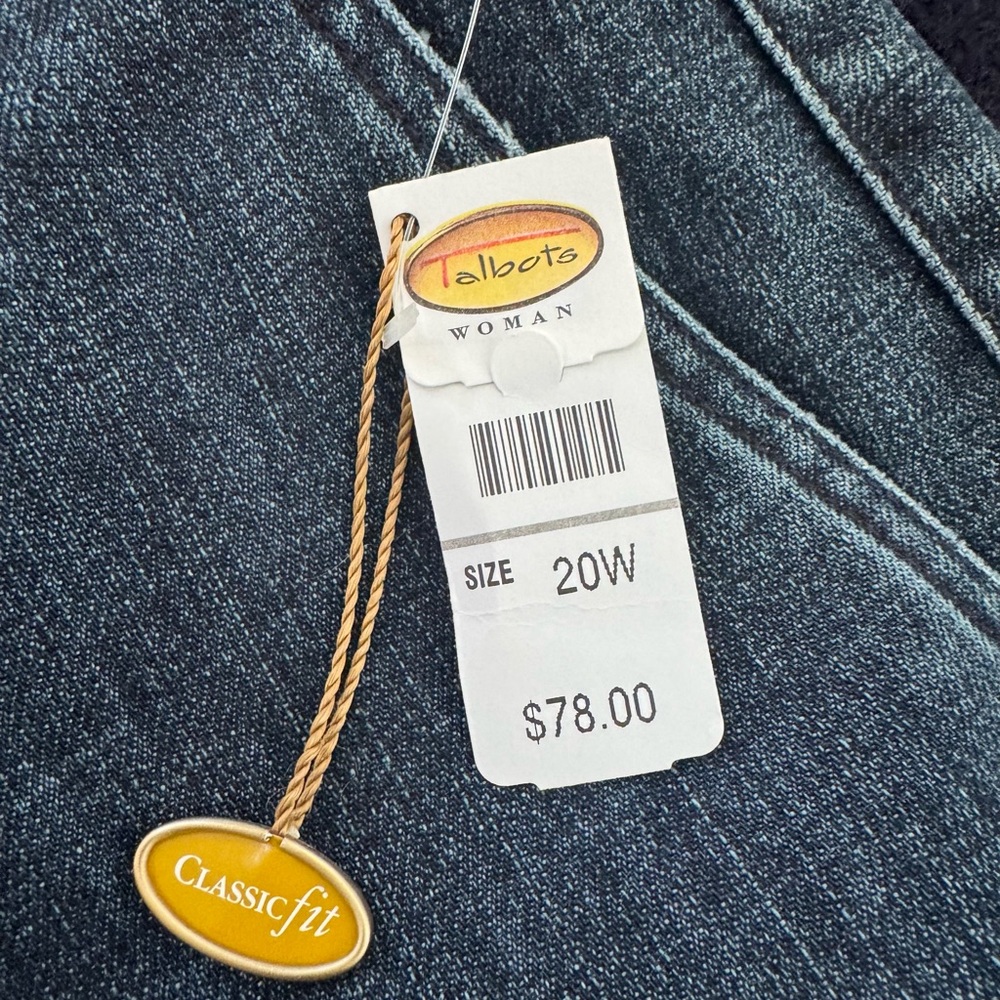 Talbots Indigo Denim Jeans with Gold Button Accents, Size 20W - Picture 6 of 8